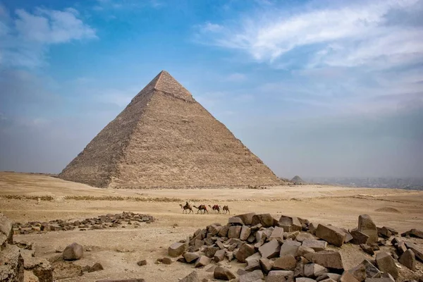 Utsikt Över Pyramiderna Egypten — Stockfoto