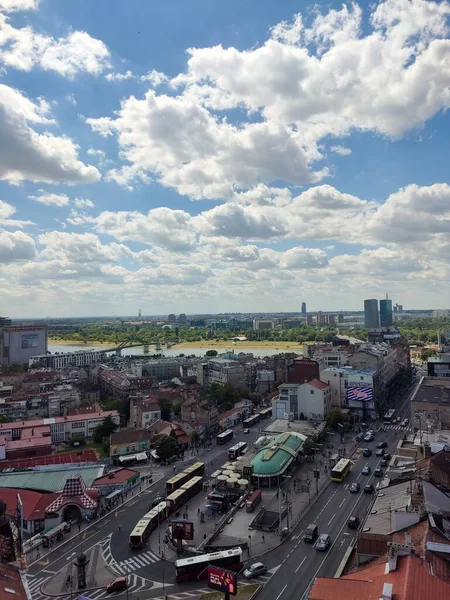 Ein Vertikaler Blick Von Oben Auf Das Schöne Stadtbild Von — Stockfoto