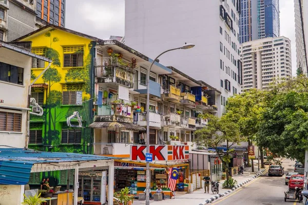 Una Pequeña Tienda Colores Casas Centro Kuala Lumpur Malasia — Foto de Stock