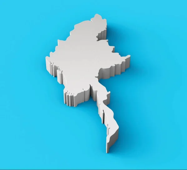 Тривимірне Відображення Топографічної Карти Янми Ізольовано Синьому Градієнтному Фоні — стокове фото
