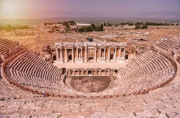 Het Romeinse Amfitheater Hierapolis Pamukkale Turkije — Stockfoto