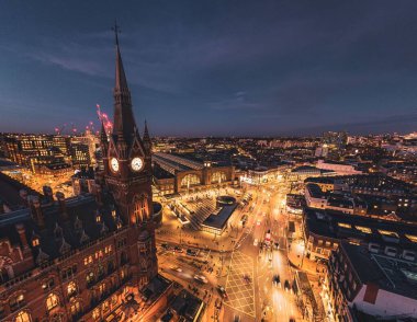 King 's Cross St. Pancras Panorama Akşam İHA' sı