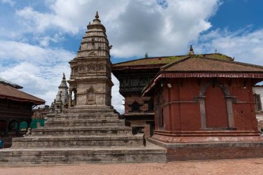 Nepal 'deki eski kraliyet sarayı kompleksi Bhaktapur Durbar Meydanı.