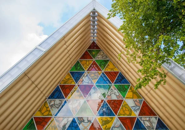 Kartonová Katedrála Postavená Christchurch Jako Dočasný Kostel Nahradit Katedrálu Poškozenou — Stock fotografie