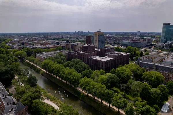 Вид Сверху Центр Города Финансовый Район Утрехта Нидерланды — стоковое фото