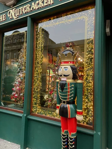 Facade Christmas Nutcracker Shop Edinburgh — Stock Photo, Image