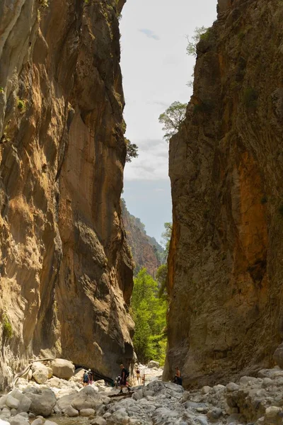 Stock image A vertical shot of the Samaria Gorge near Lakki, Crete