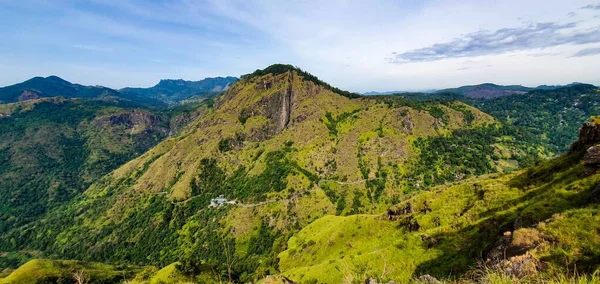 Panoramic View Adam Peak Tall Conical Mountain Located Central Sri — Stock Photo, Image
