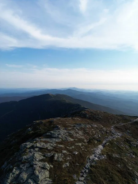 Paisaje Cordillera Las Montañas Verdes Día Soleado Vermont Con Cielo —  Fotos de Stock