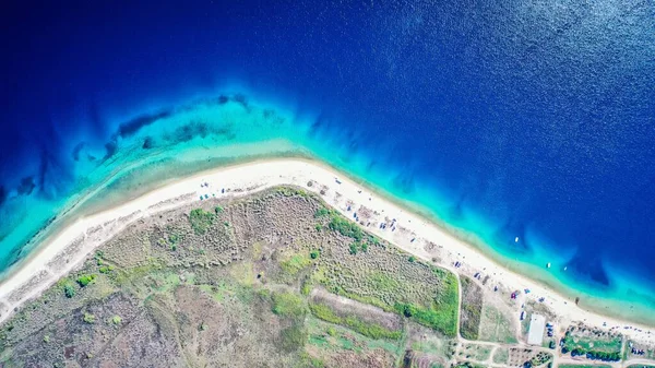 Vzdušný Výhled Modré Moře Pobřeží — Stock fotografie