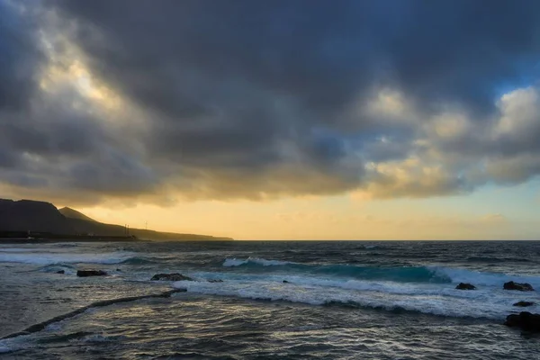 Uma Vista Panorâmica Praia Puertillo Canary Island Espanha Fundo Céu — Fotografia de Stock