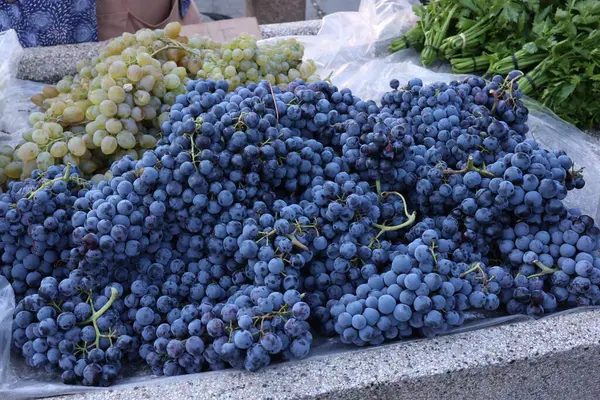 Beautiful Closeup View Grapes Sale Bazaar Croatia — Stock Photo, Image