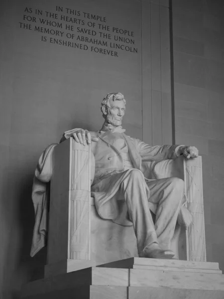 Foto Bianco Nero Del Memoriale Lincoln Washington — Foto Stock
