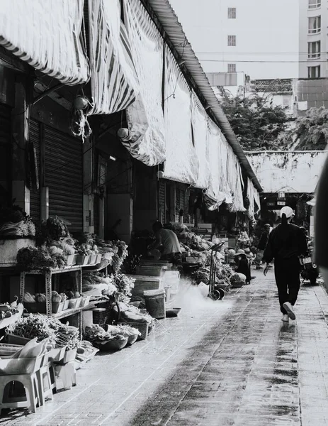 Вертикальная Фотография Цветочного Рынка Улице Хошимине Вьетнам — стоковое фото