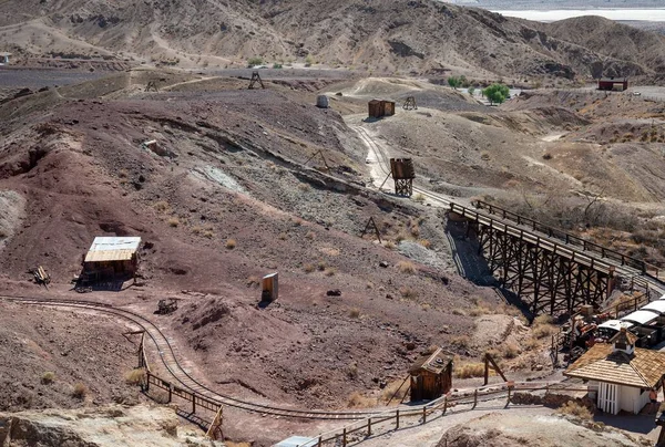 Krajobraz Starego Obszaru Górniczego Calico Pustyni — Zdjęcie stockowe