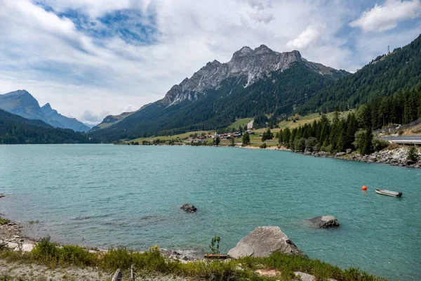 Smuk Udsigt Sufnersee Reservoiret Hinterrhein Floden Grisons Schweiz - Stock-foto