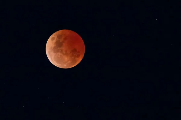Blodmånen Mörk Stjärnklar Natt — Stockfoto