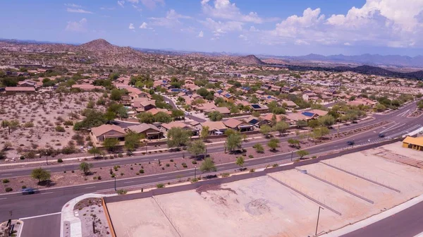 Vista Panorâmica Novas Casas Perto Centro Comunitário Estrella Goodyear Arizona — Fotografia de Stock