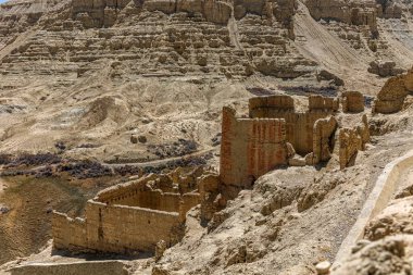 Zhada İlçesi, Ali Bölgesi, Tibet, Çin 'deki Guge Hanedanlığı Tarihi Eserler Bölgesi' nin havadan görünüşü