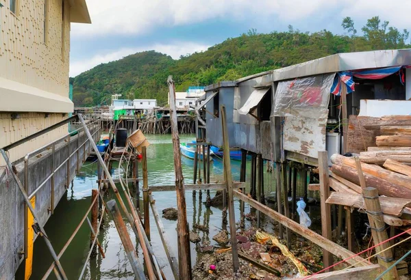 Fotografien Des Berühmten Fischerdorfes Ngong Ping Hongkong Als Kulisse Für — Stockfoto