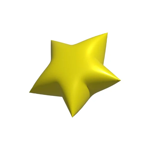 Žlutá Barva Hvězda Tvaru Dekorace Izolované Bílém Pozadí — Stock fotografie