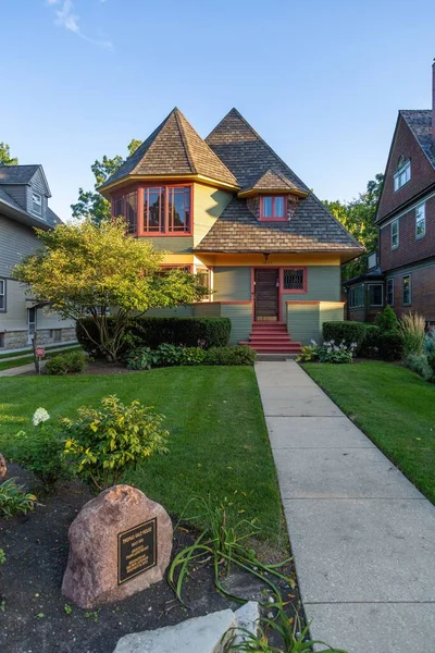 House Designed Famous Architect Frank Lloyd Wright Oak Park Chicago — Stock Photo, Image