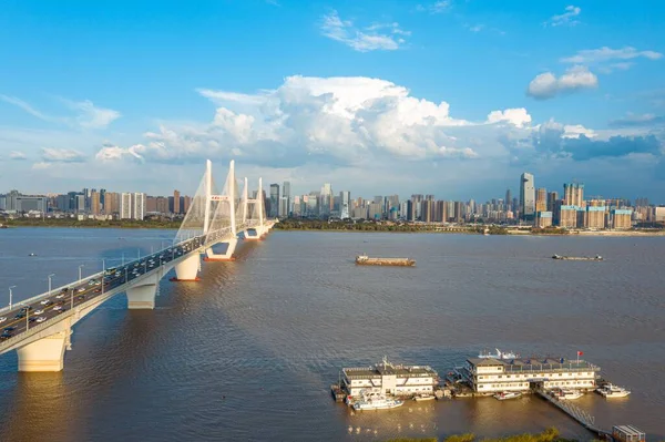 Drugi Most Nad Rzeką Wuhan Jangcy — Zdjęcie stockowe