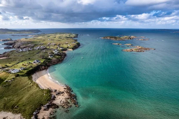 Eine Luftaufnahme Der Küste Und Des Ozeans Der Grafschaft Donegal — Stockfoto
