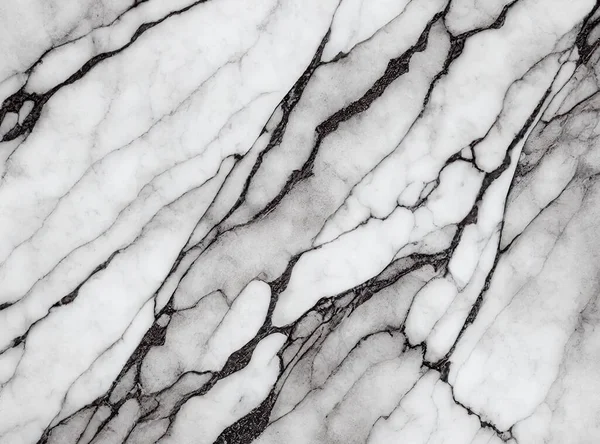 Zbliżenie Białym Marmurowym Kamieniem Tekstury Czarnymi Wzorami — Zdjęcie stockowe