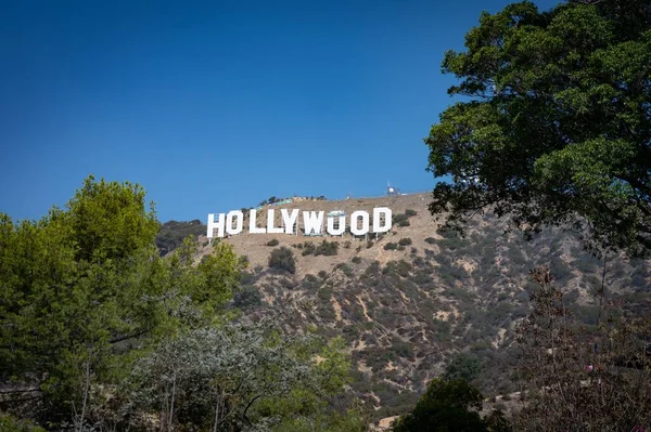 Famous White Letters Hollywood Mountain — Stock Photo, Image