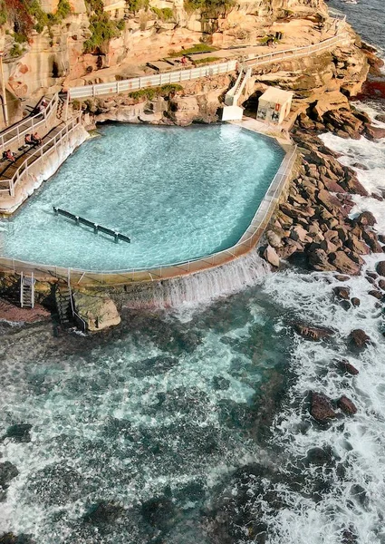 Drone Shot Bronte Baths Public Swimming Pool Australia — Stock Photo, Image