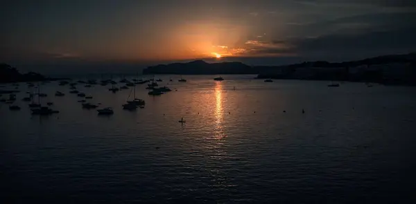 Magnifique Coucher Soleil Dans Port Majorque Espagne — Photo
