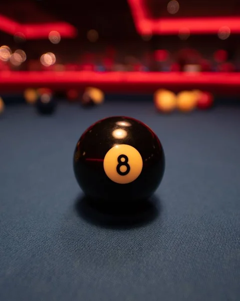 Vertical Closeup Ball Pool Table — Stock Photo, Image
