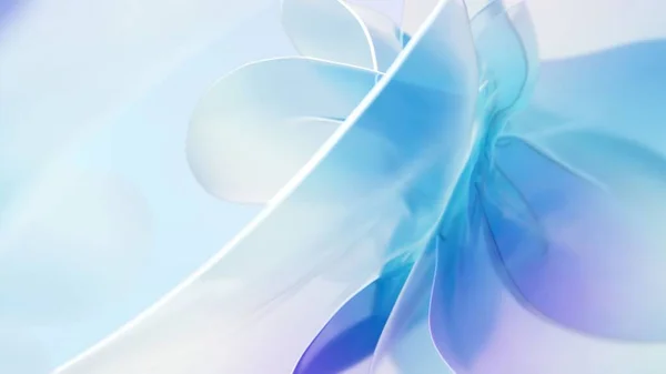 Vykreslení Abstraktního Modrého Květinového Pozadí — Stock fotografie