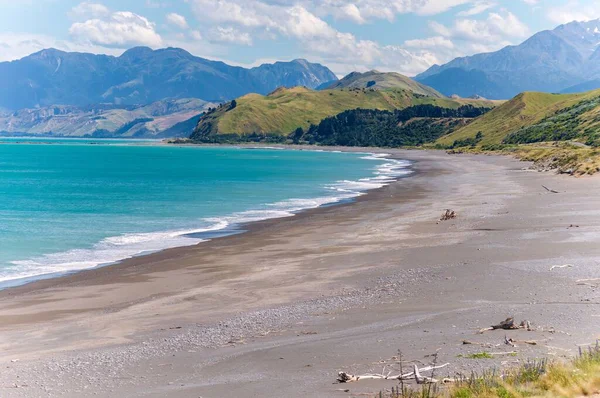 Красивый Вид Побережье Горами Заднем Плане Бленхед Новая Зеландия — стоковое фото