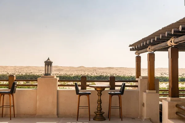 Vista Sobre Desierto Desde Wathba Desert Resort Spa Abu Dhabi —  Fotos de Stock