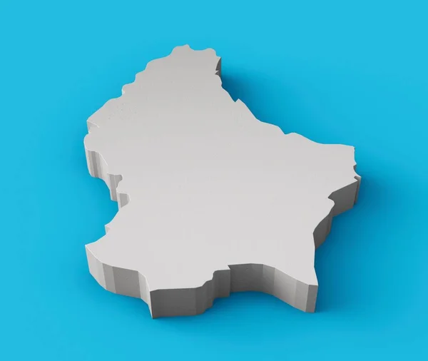 Rendering Una Mappa Lussemburgo Bianca Isolata Sfondo Blu — Foto Stock