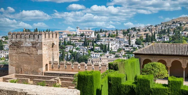 Вид Вулицю Білих Будинків Міста Гранада Вид Альгамбри Іспанії — стокове фото