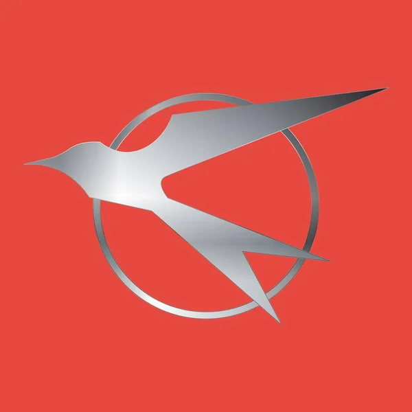 Ein Graues Vogel Design Isoliert Auf Rotem Hintergrund — Stockfoto