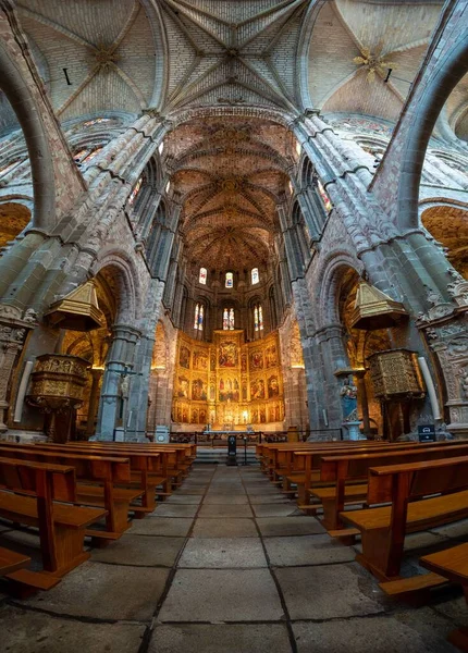 Eine Vertikale Aufnahme Des Innenraums Der Wunderschönen Catedral Avila Avila — Stockfoto