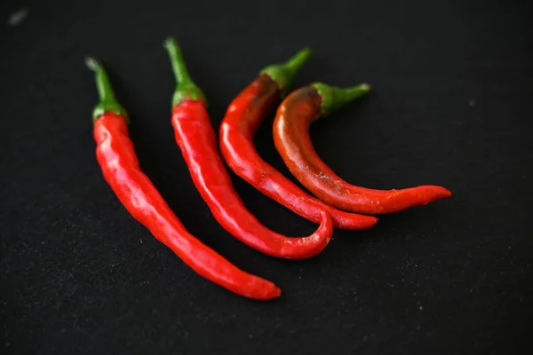 Top View Red Peppers Dark Background — Stock Photo, Image