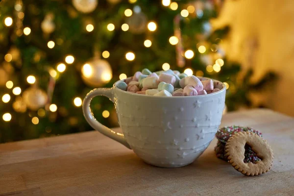 Closeup Shot Hot Chocolate Marshmallows Holidays Concept — Stock Photo, Image