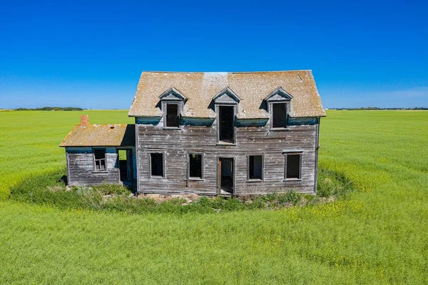 Ένα Εγκαταλελειμμένο Σπίτι Στην Καναδική Prairies Κοντά Waldheim Saskatchewan — Φωτογραφία Αρχείου