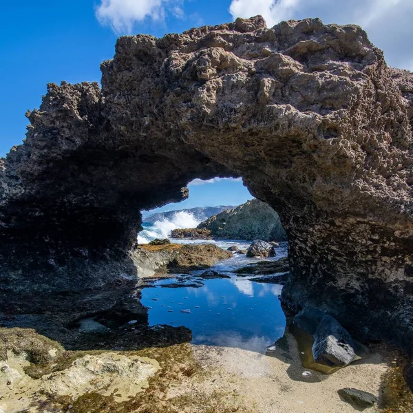 Parque Playa Kea Con Rocas Oahu —  Fotos de Stock