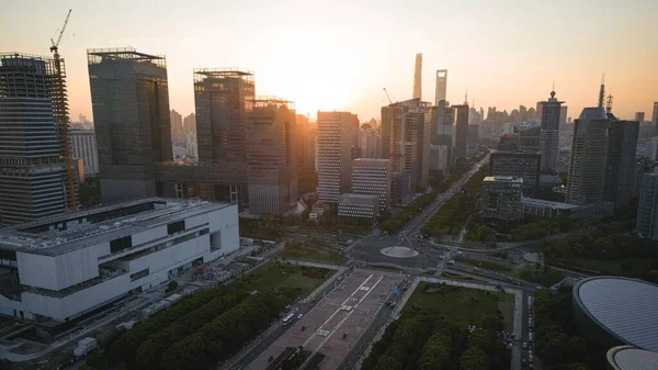 Una Vista Aérea Plaza Del Siglo Área Siji Pudong New — Foto de Stock