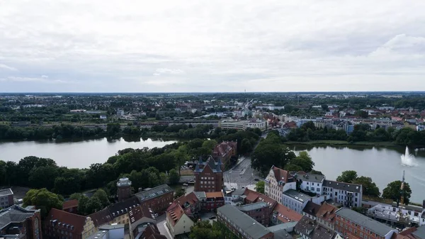 Живописный Вид Старый Город Штральзунда Воздуха Германия — стоковое фото