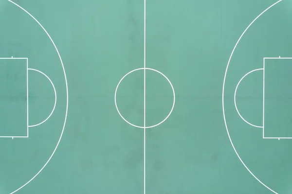 Yeşil Bir Basketbol Sahasının Havadan Görünüşü — Stok fotoğraf