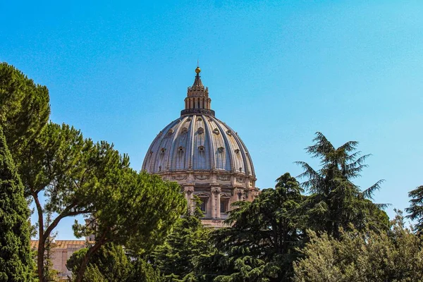 Famous Dome Peter Basilica Vatican Sunny Day — Stock Photo, Image