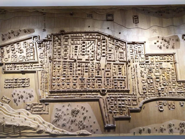 Крупним Планом Модель Ланьчжоу Планування Виставкового Центру Китаї — стокове фото