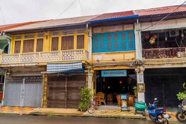 Las Casas Tiendas Coloniales Centro Battambang Camboya — Foto de Stock